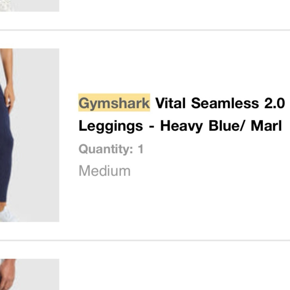 Women’s Medium GYMSHARK Heavy Blue Minimal Sports Bra Vital Seamless Legging Set - Picture 8 of 9